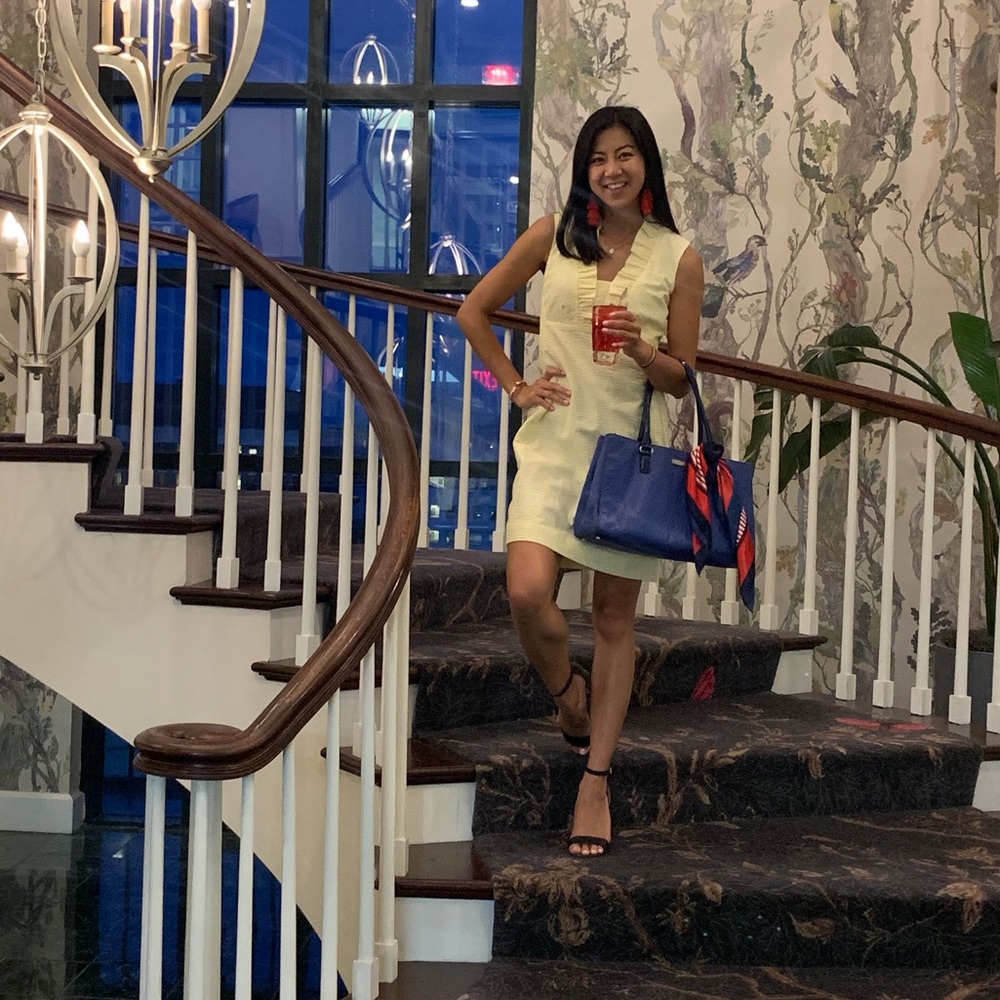 Lilly Yellow Seersucker Dress